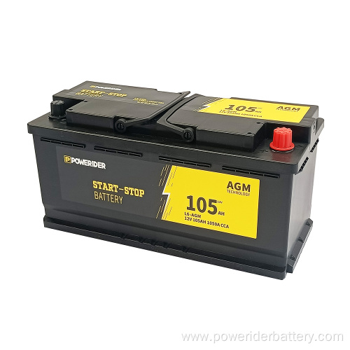 12v 105ah lead acid agm start stop battery